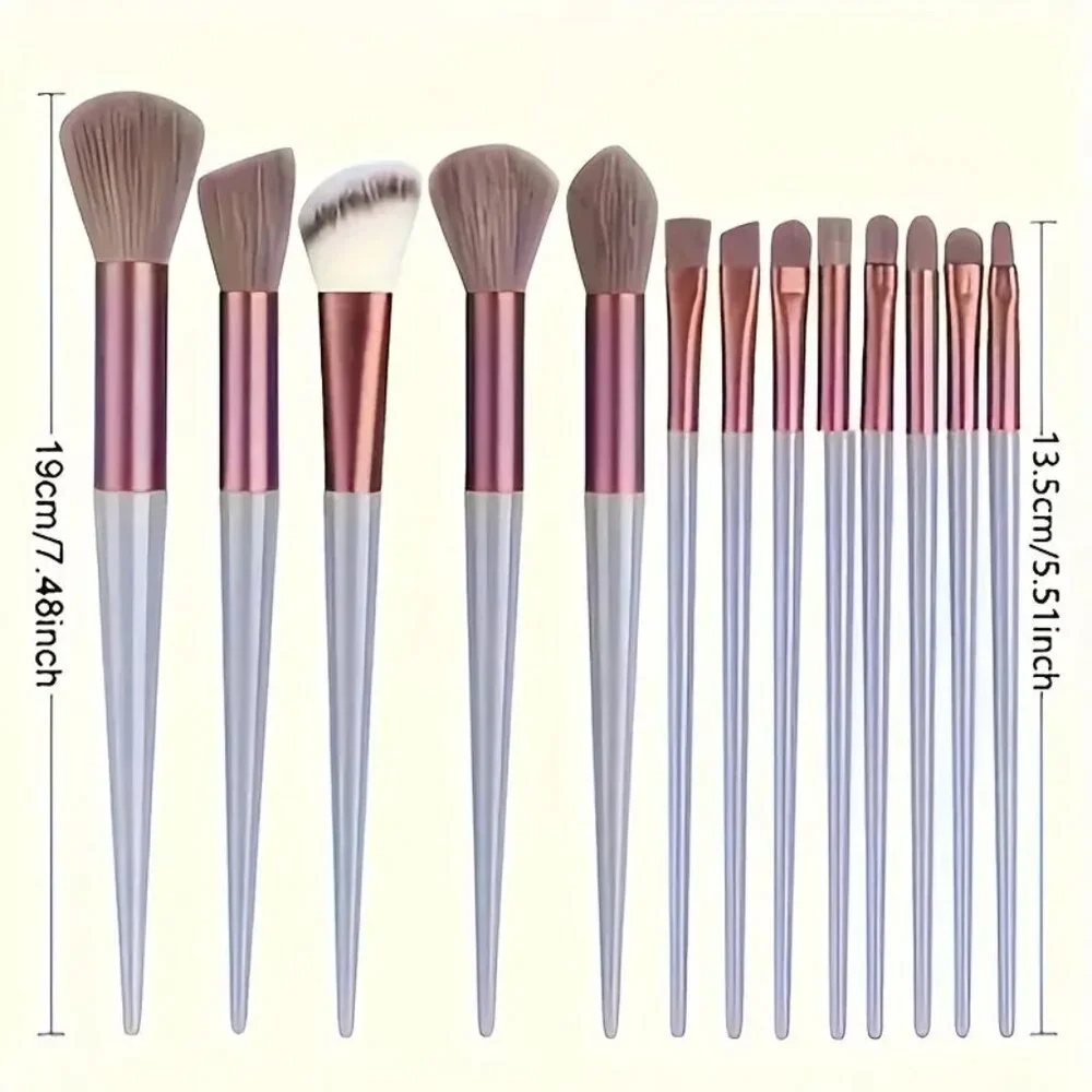 13pc Travel Makeup Brush Set - Minimalist Design with Portable Storage Bag - Picture 6 of 9